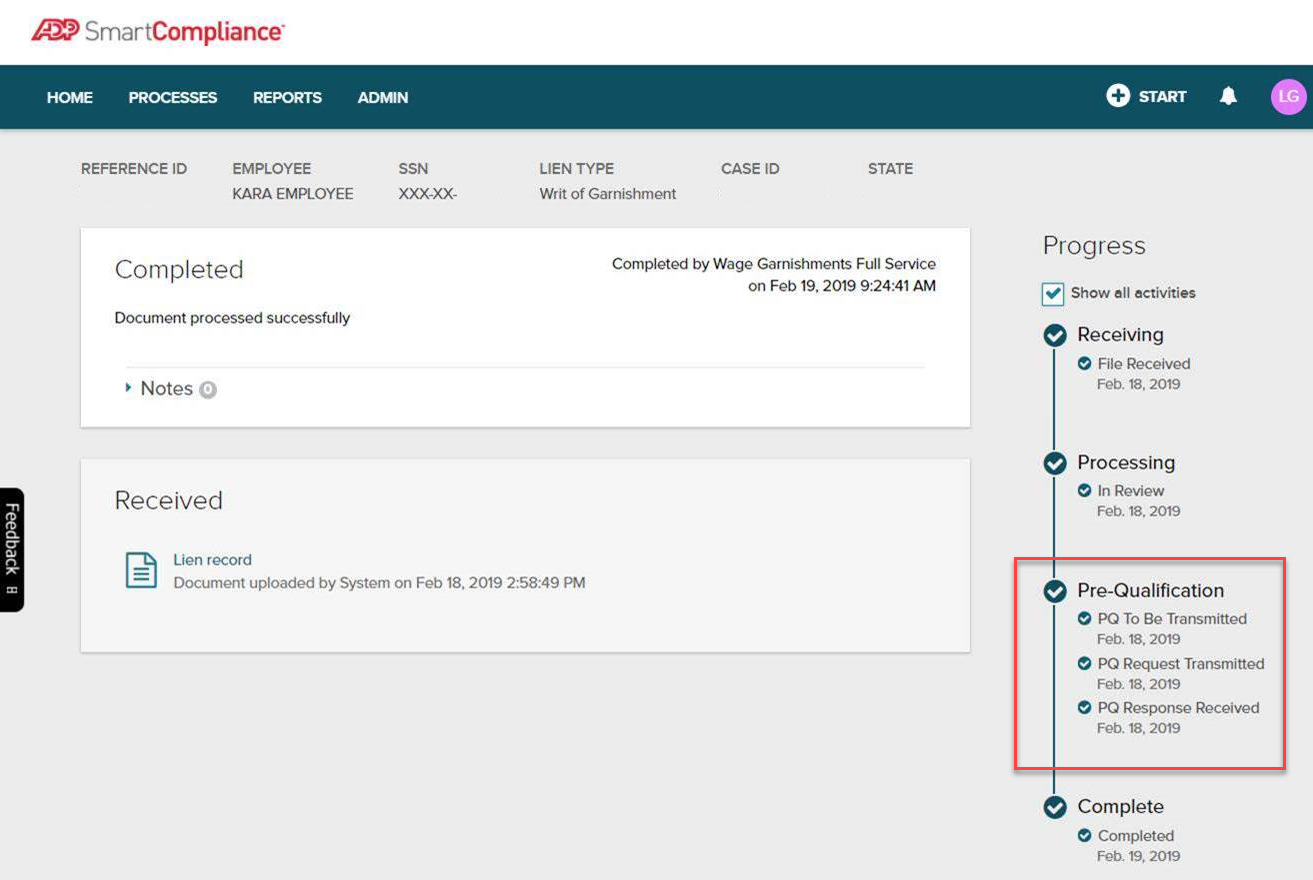 ADP SmartCompliance® Release Notes - Wage Garnishments